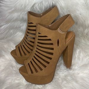Tan speed limit 98 Velcro heels
